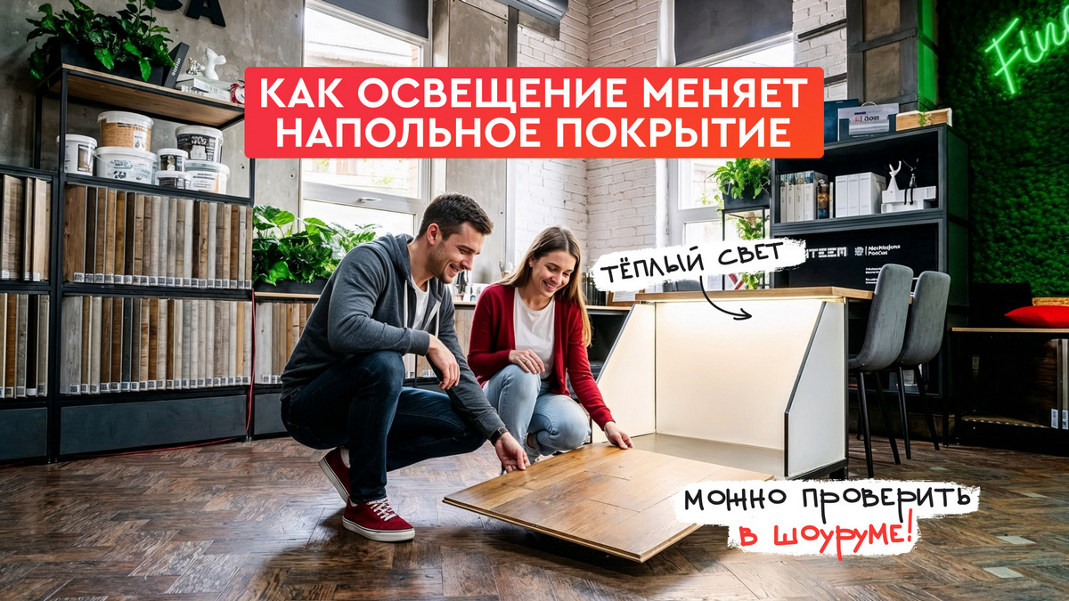 Как освещение меняет цвет ламината: почему дома он выглядит по-другому